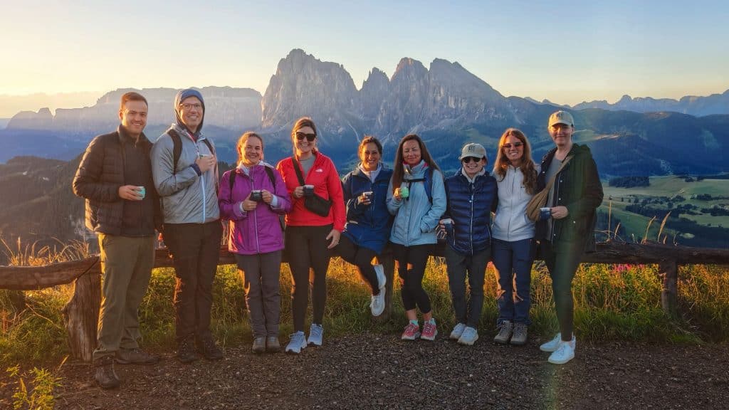 Group Of Travel Advisors During A Fam Trips In Alpi Di Siusi, Dolomites